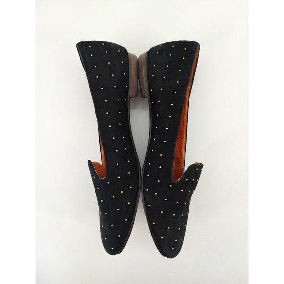 Madewell Women's Teddy Black Suede Studded Flats Size 8 US - Picture 5 of 9